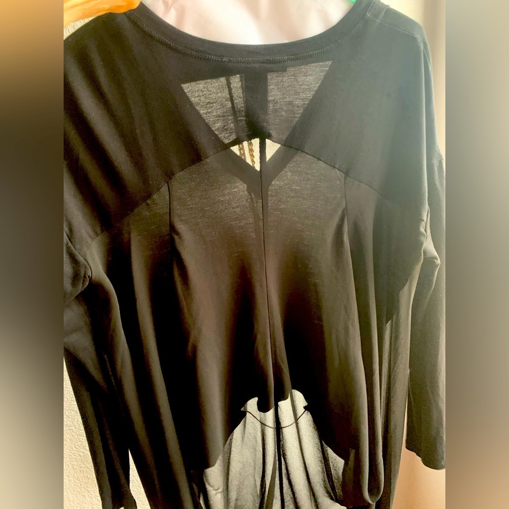 V-neck top - flowing and sheer in the back